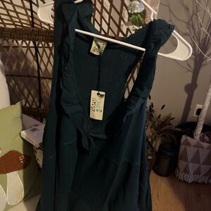 Jaded Gypsy Teal Ruffle Tank